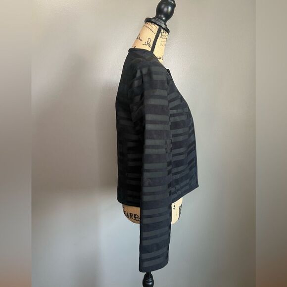 Vintage Gino Rossi for Wilson ultra suede black open blazer career office - Picture 5 of 9